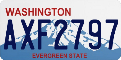 WA license plate AXF2797