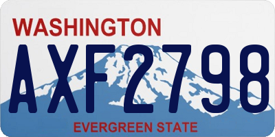 WA license plate AXF2798