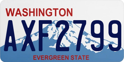 WA license plate AXF2799