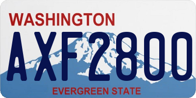 WA license plate AXF2800