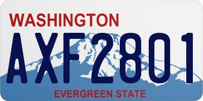 WA license plate AXF2801