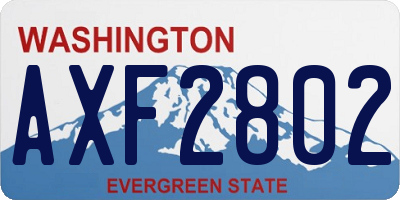 WA license plate AXF2802