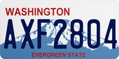 WA license plate AXF2804
