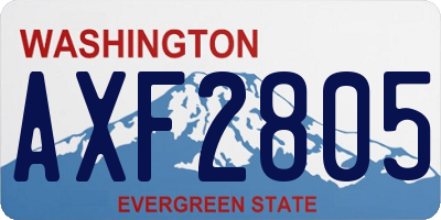 WA license plate AXF2805