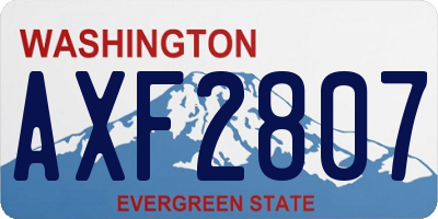 WA license plate AXF2807