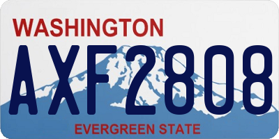WA license plate AXF2808