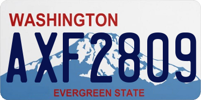 WA license plate AXF2809