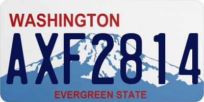 WA license plate AXF2814