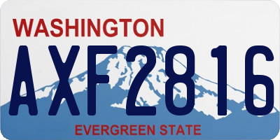 WA license plate AXF2816