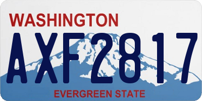 WA license plate AXF2817