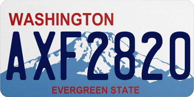 WA license plate AXF2820