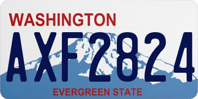 WA license plate AXF2824