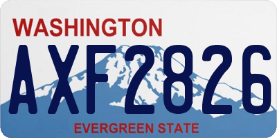 WA license plate AXF2826