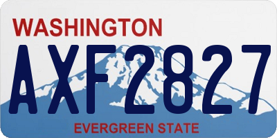 WA license plate AXF2827