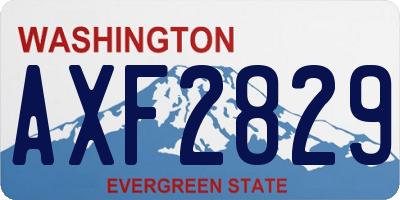 WA license plate AXF2829