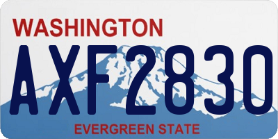 WA license plate AXF2830