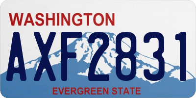 WA license plate AXF2831