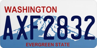 WA license plate AXF2832