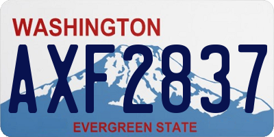 WA license plate AXF2837