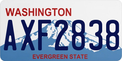 WA license plate AXF2838