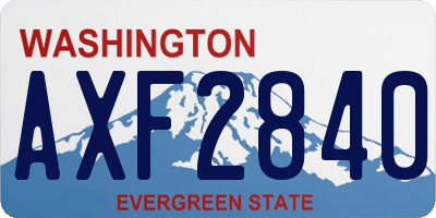 WA license plate AXF2840