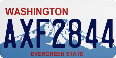 WA license plate AXF2844