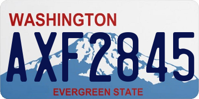 WA license plate AXF2845