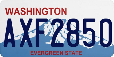 WA license plate AXF2850