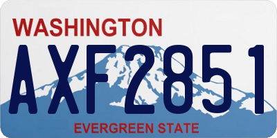 WA license plate AXF2851