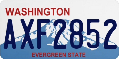 WA license plate AXF2852