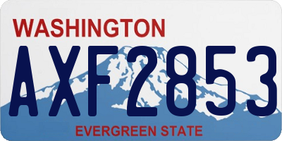 WA license plate AXF2853
