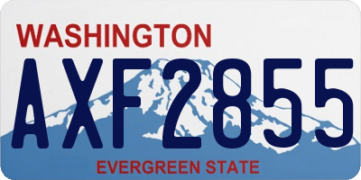 WA license plate AXF2855