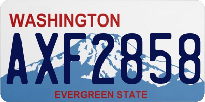 WA license plate AXF2858