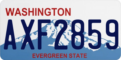 WA license plate AXF2859
