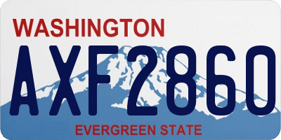 WA license plate AXF2860