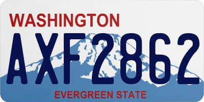 WA license plate AXF2862