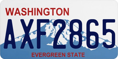 WA license plate AXF2865