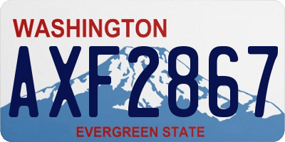 WA license plate AXF2867