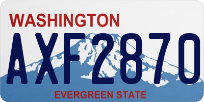 WA license plate AXF2870