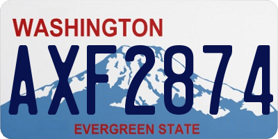 WA license plate AXF2874