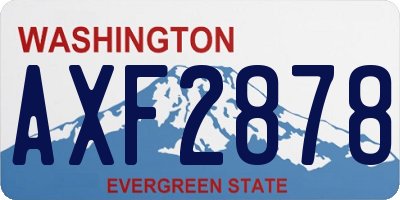 WA license plate AXF2878