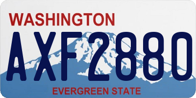 WA license plate AXF2880