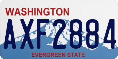 WA license plate AXF2884