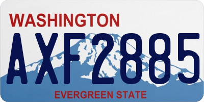 WA license plate AXF2885