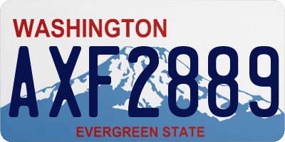 WA license plate AXF2889