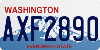 WA license plate AXF2890