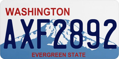 WA license plate AXF2892