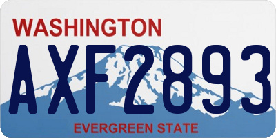 WA license plate AXF2893