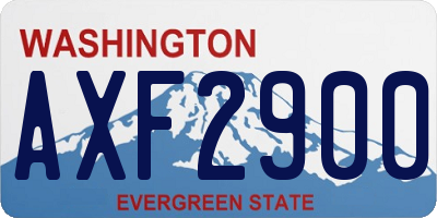 WA license plate AXF2900