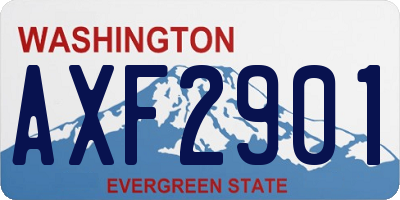 WA license plate AXF2901